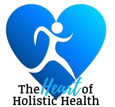 A company logo with a blue heart and white human figure inside the heart.