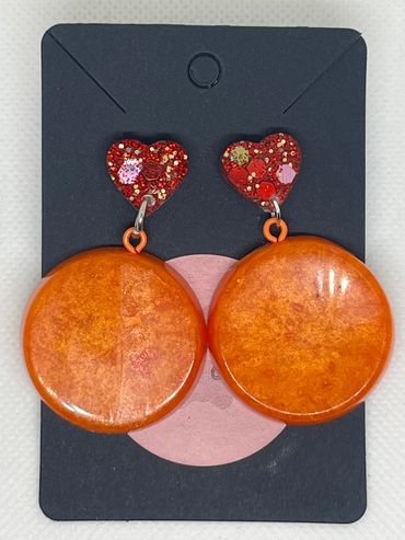 Large Circle with Heart Stud