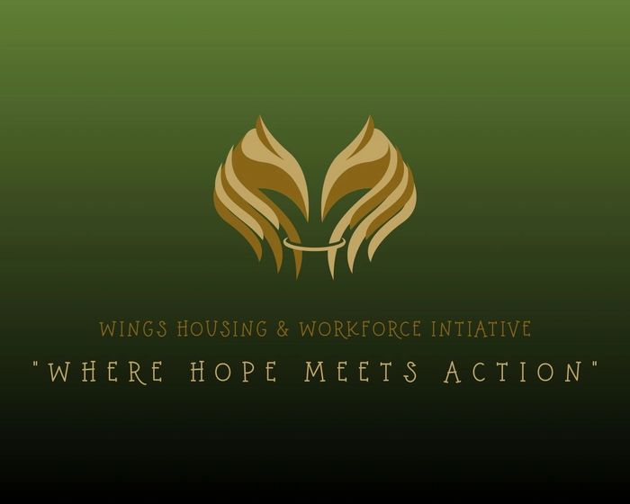 Logo for Wings Housing & Workforce Initiative with tagline 'Where Hope Meets Action'.