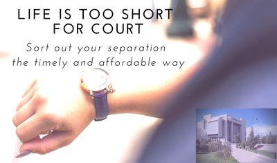 Promotional graphic saying that life is too short for court