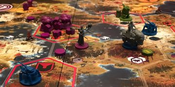 Scythe is an engine-building, asymmetric, competitive board game set in an alternate-history 1920s. 