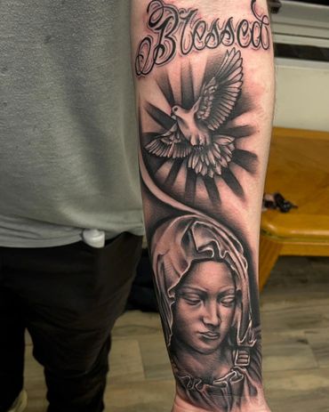 Cover up Virgin of Mary custom design to the coverup