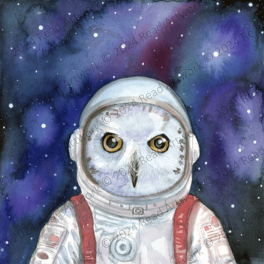 Snowy Owl Astronaut in Space