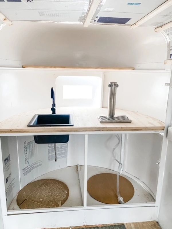 horse trailer bar interior build out sink keg taps