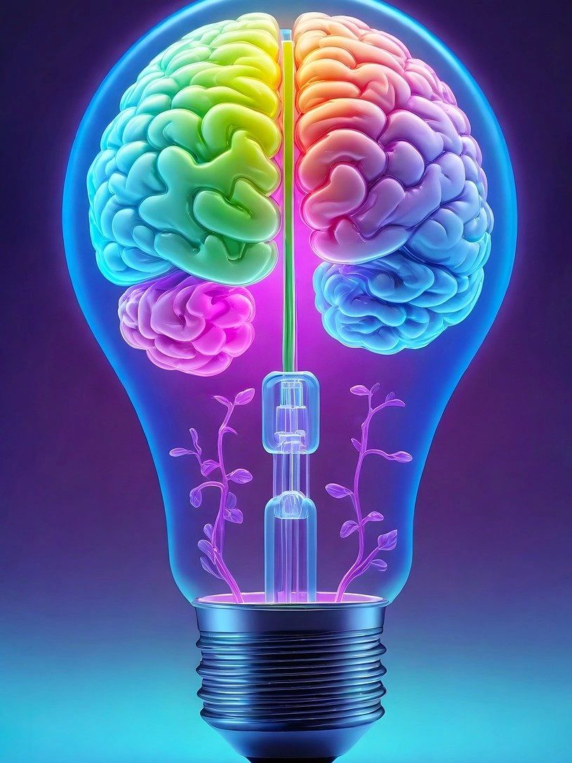 Illustration of a lightbulb as clarity of mind with link to try 1 session of clarity coaching.