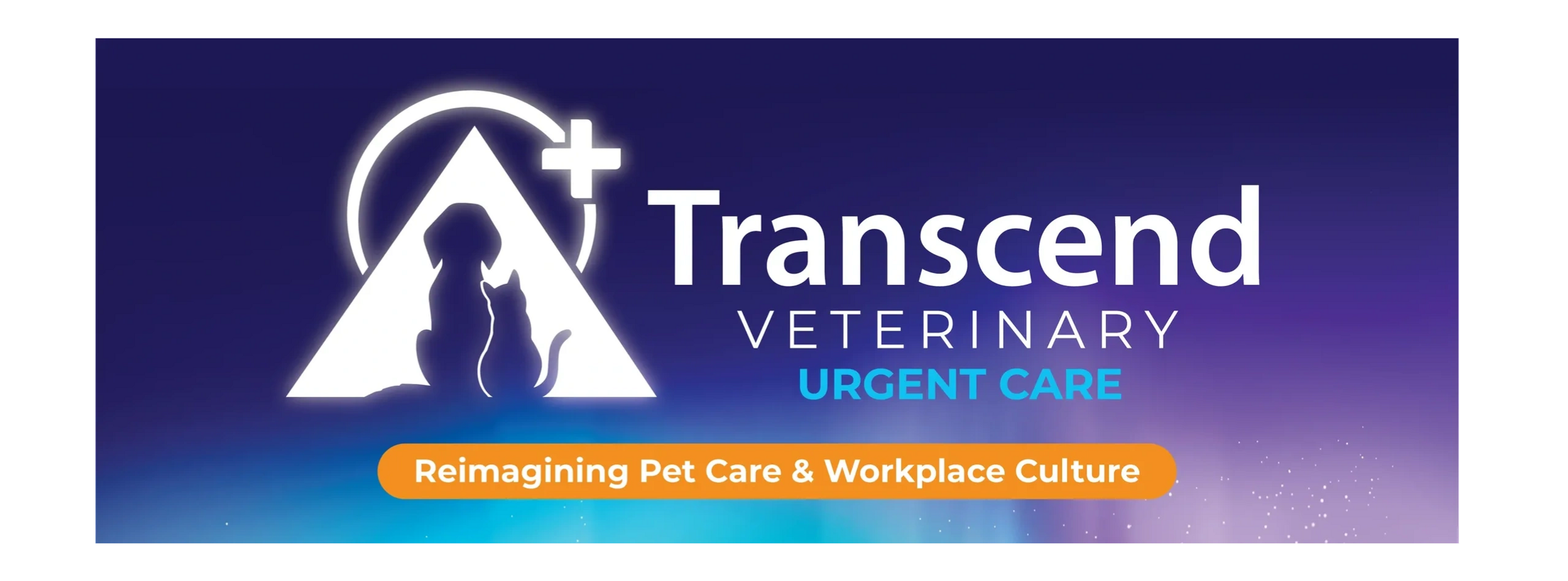 Logo of Transcend Veterinary Urgent Care. Reimagining Pet Care & Workplace Culture