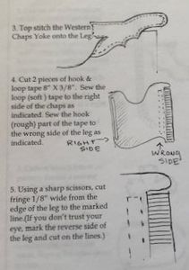 Sewing instructions for Chaps from REINWEAR Western Seat/ Reining Set.