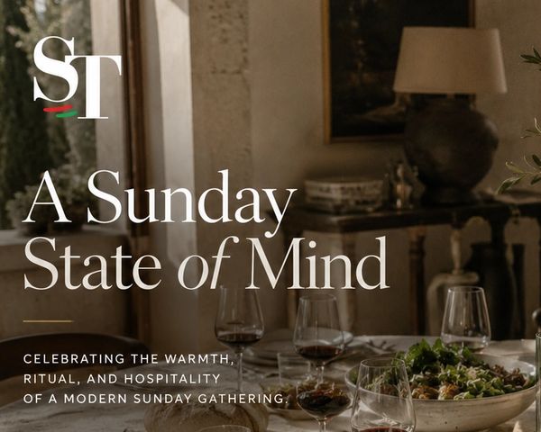 A cozy Sunday gathering with wine and salad.