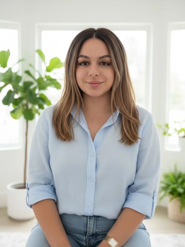 Nurse Ellen, our lead doula, smiling warmly in a cozy setting.