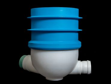 professional product photo of plastic drain part