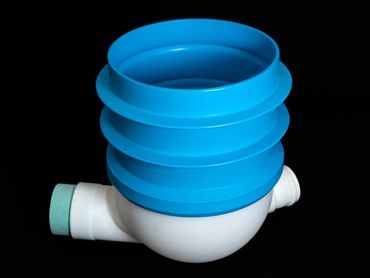 product photoshoot of plastic drain part