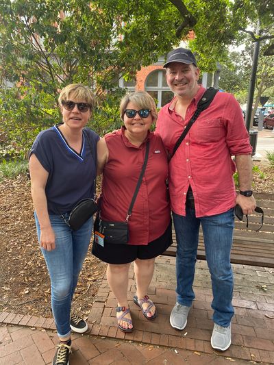 I came upon Patrick and Andrea from Switzerland, as they were listening to my audio tour.