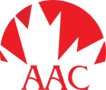 Red maple leaf with AAC letters beneath it, symbolizing the Agility Association of Canada.