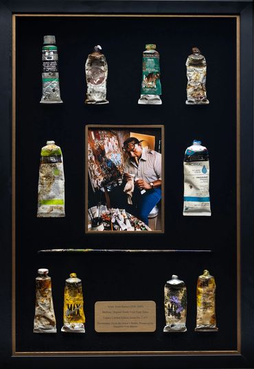 Authenticated studio materials from the working environment of Ernie Barnes.