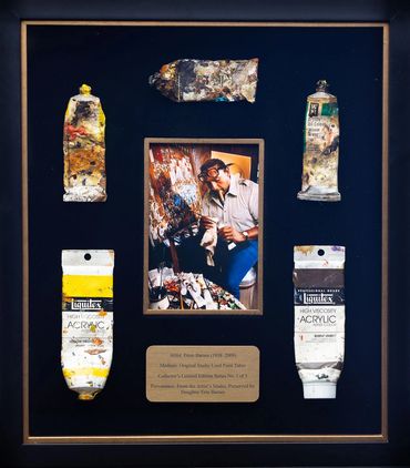 Authenticated studio materials from the working environment of Ernie Barnes.