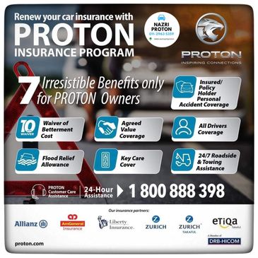 Lindungi diri anda dan kereta Proton anda, dengan Proton Insurance Program.