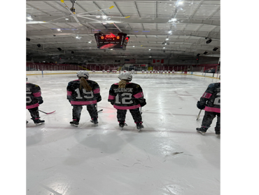 A girls hockey team starting lineup