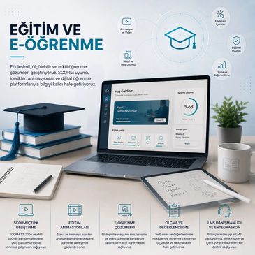 Eğitim ve e-öğrenme çözümleri için modern dijital platform tasarımı.