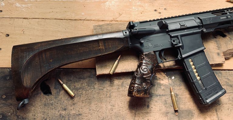 Pioneer AR-15 Buttstock and Blackwood Grip