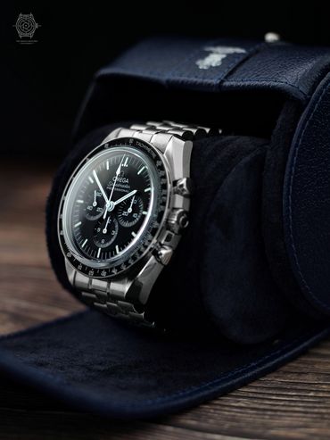 Ettinger London watch roll Omega speedmaster pro 3861 sapphire luxury watch the watch shooter