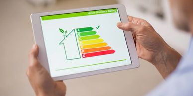 North Wales Energy Performance Certificates (EPC’s) from £50 - no VAT to be added. Man holding iPad 