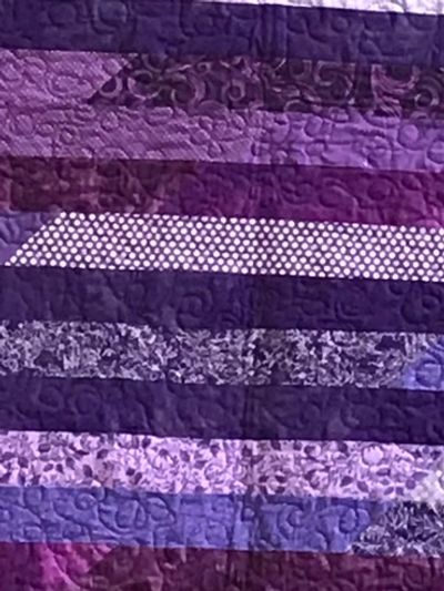 Purple ribbon blanket 