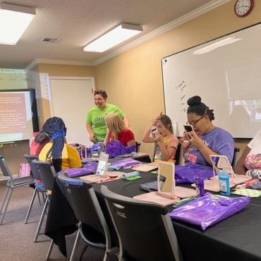 Founder facilitating workshop for girls