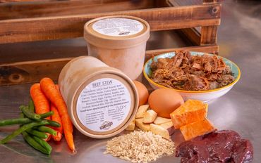 We use fresh inside round from Indiana farmers and our cow's liver arrives the day after slaughter.