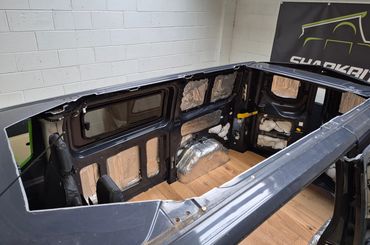 Ford Transit Custom roof cut out ready for the Skyline pop top