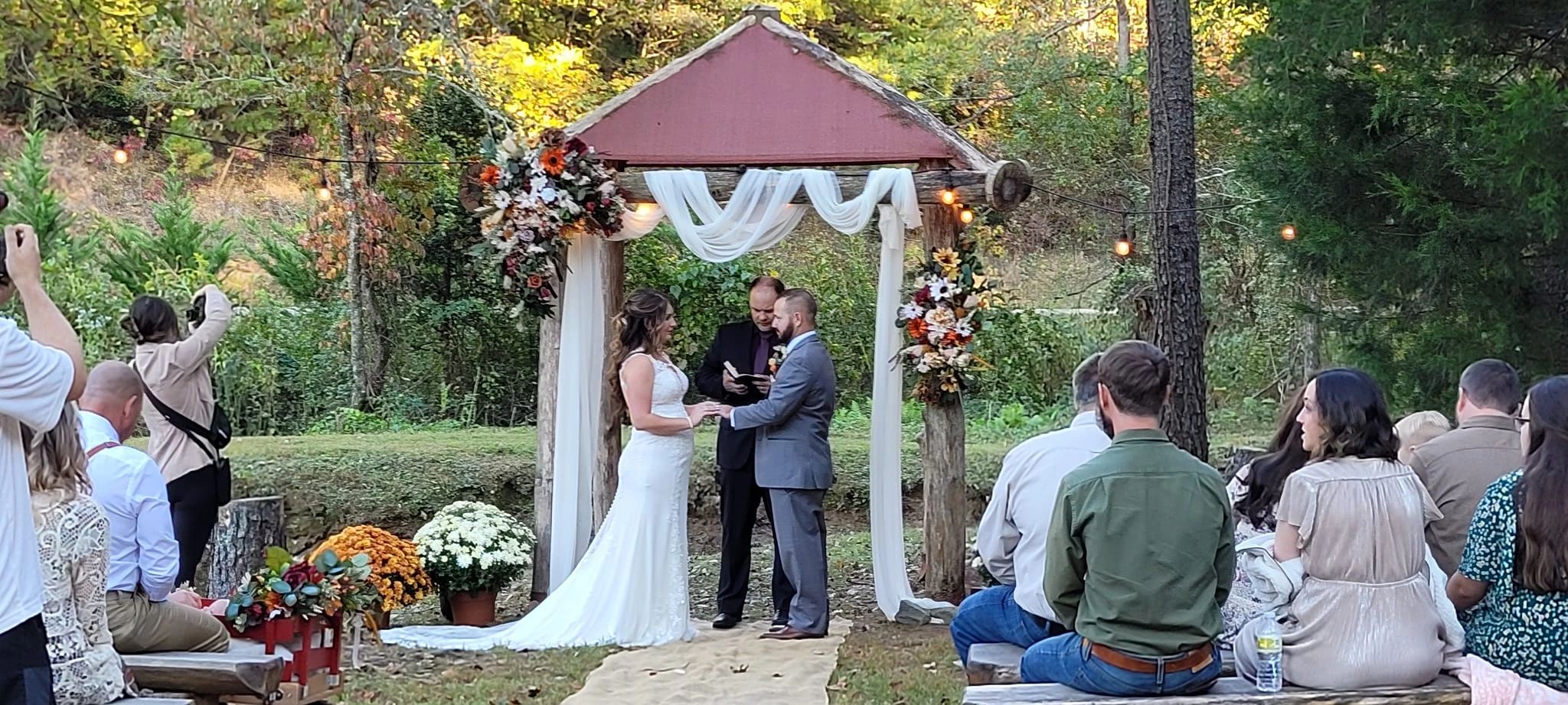 Outdoor ceremony with an indoor backup for bad weather.