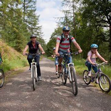Family enjoying one of the many cycle routes around Nairn