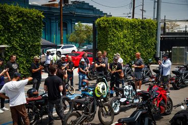Greeting the riders of electric motorcycles