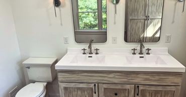 refinished bathroom