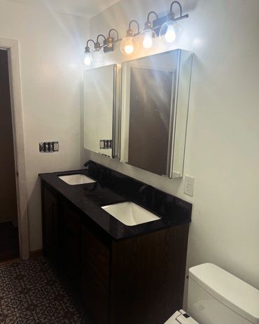 refinished bathroom
