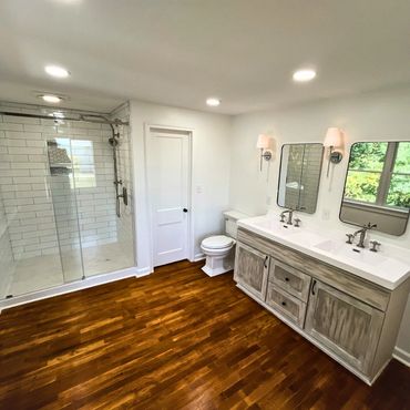 grey wash cabinet bathroom