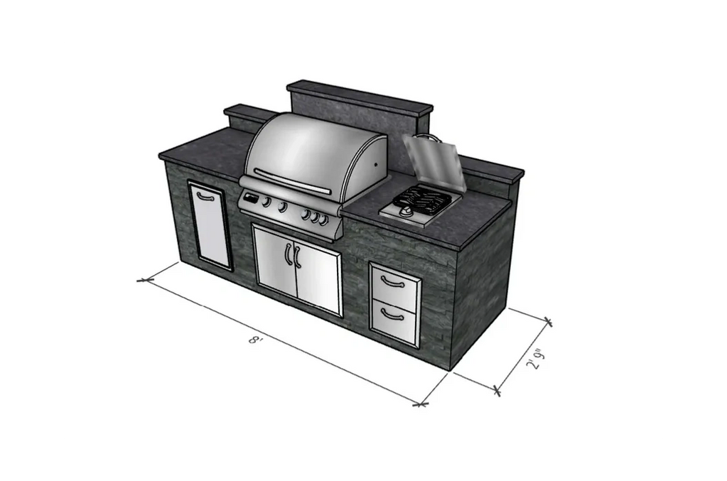 An outdoor kitchen that is customized. Perfect for Florida weather.