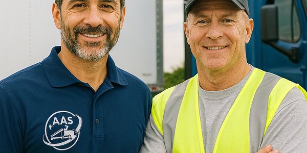 AAS LLC USA Staff with a truck driver