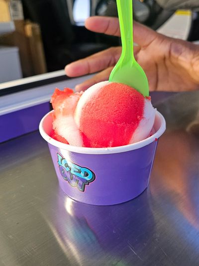 cup of Cherries on top philly water ice