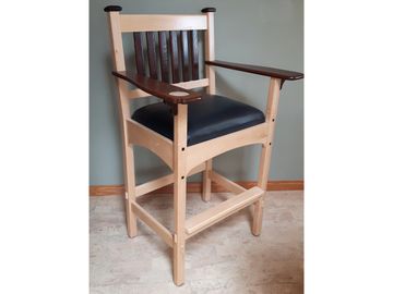 Maple and Black Ash Tall Pool Table Chair