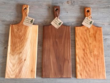 Long Handled Cutting Boards. Hickory, Walnut and Cherry