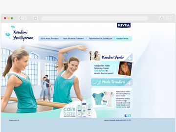 Website design for Nivea/Kendimi Yeniliyoum Campaign