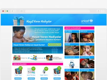 Website design for Unicef  Hayat Veren Hediyeler