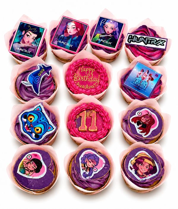 K-pop demon hunter themed cupcakes