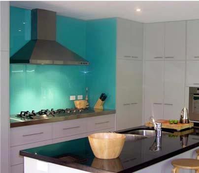 Kitchen Glass Splashback Green Turquoise