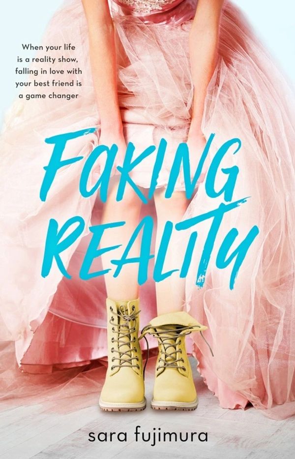 FAKING REALITY, Sara Fujimura, a teen girl wearing construction boots and a pink ballgown.