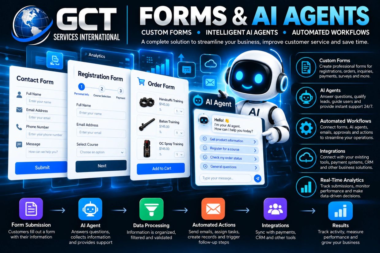 GCT Services International offers custom forms and AI agents for automated workflows.