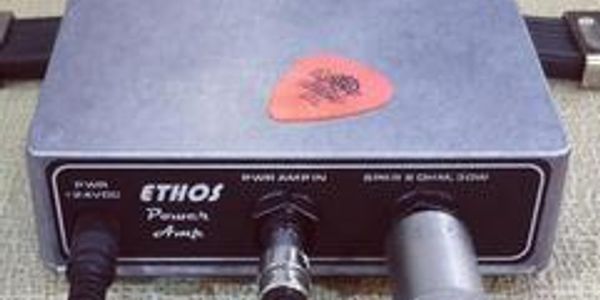 Ethos Phono Amp device with cables connected.