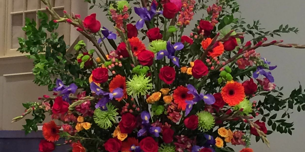 Church flowers, Anniversary Celebration, Multi-colored, Happy Occasion