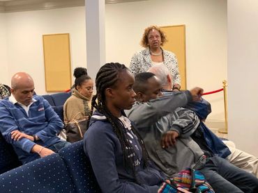 Area resident presents a question to elected officials