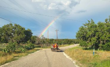 Rainbow and roadwork